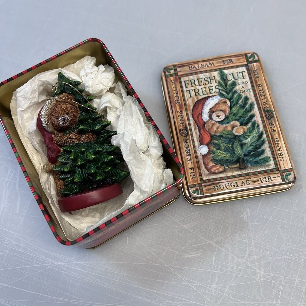 San Francisco Music Box Co Christmas Medley Tin Debra Jordan Bryan Bear Ornament